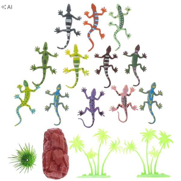 12-PIECE REALISTIC MINI LIZARD SET, COOL REPTILE MODELS