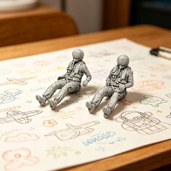Model aeroplane Highly detailed Pilot figurines Resin crew model Combat aircraft