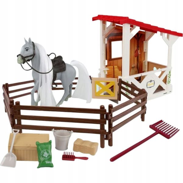 A stable for horses with a figurine