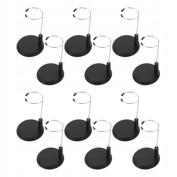 12-PIECE BLACK DISPLAY STAND FOR FIGURINES
