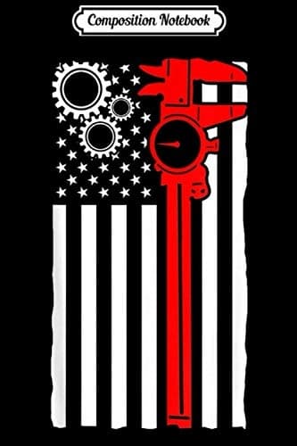 Composition Notebook: Machinist Flag Tools CNC Machine Operator Machining J