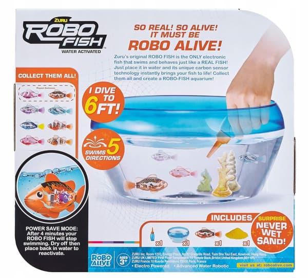 Robo Alive - Robo Fish - Interactive Aquarium Fish - Black - 7126