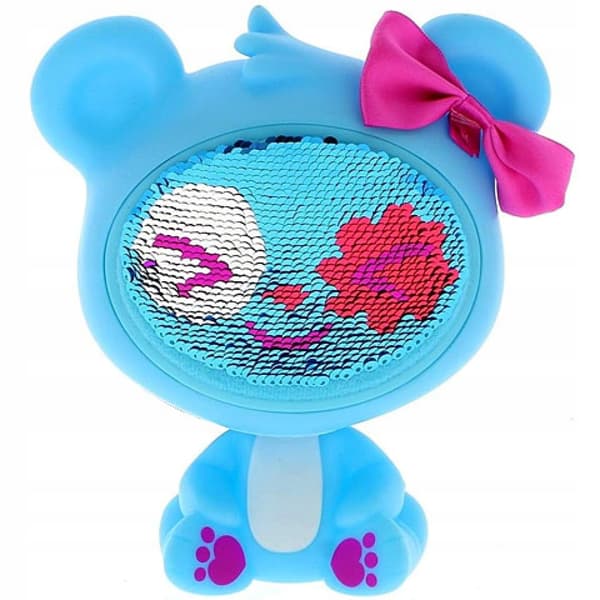 Sequinned panda doll, 14 cm
