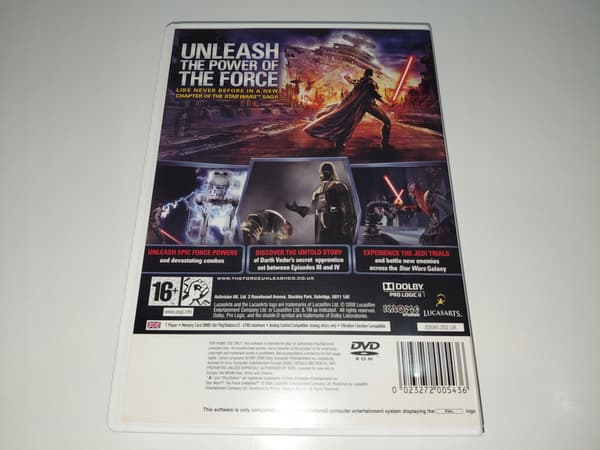 PS2 STAR WARS: THE FORCE UNLEASHED – game in good condition, 3xA set, PREMIUM edition