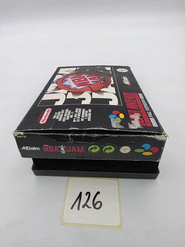 NINTENDO SNES NBA JAM PAL VERSION ORIGINAL CARDBOARD BOX