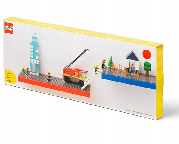 LEGO WALL SHELF WITH 3 BUILDING PLATES, RED 40130800