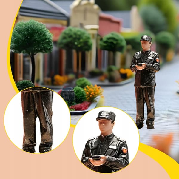 1/64 Scale Security Guard Figure – Mini People for a DIY Doll’s House Project