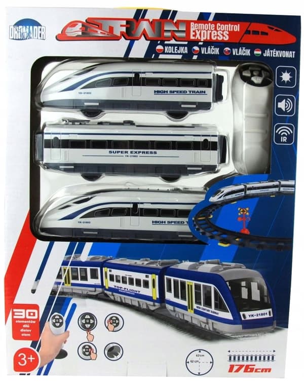31024 TOY TRAIN SET, 176 CM TRACK, REMOTE-CONTROLLED DROMADER RC
