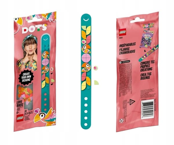 LEGO DOTS BRACELET WITH INSEPARABLE PARROTS 41912
