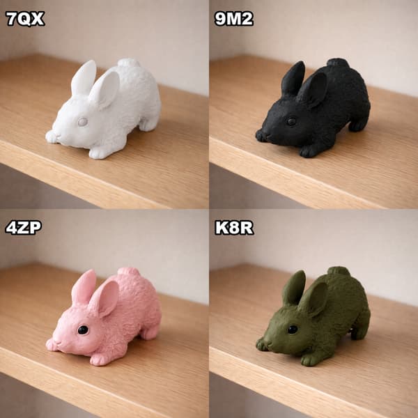 FIGURINE: RECLINING RABBIT STRETCHING – SHELF DECORATION – MANY COLOURS
