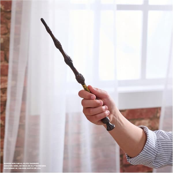 Albus Dumbledore’s wand with a Hogwarts and Phoenix handle