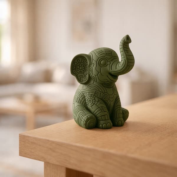 DECORATIVE ELEPHANT FIGURINE WITH ENGRAVING, 3D DESIGNS, MANY COLOURS