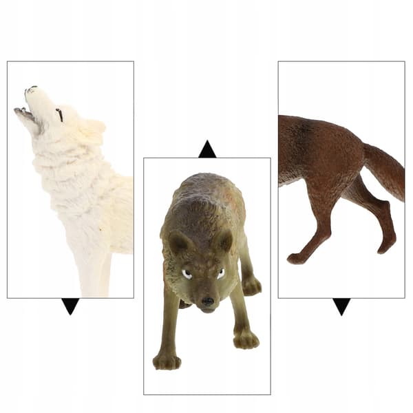 4 REALISTIC PLASTIC WOLF MODELS – EDUCATIONAL TOYS