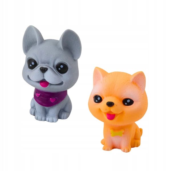 Creative play set: 6 squeaky dogs with a doghouse for children