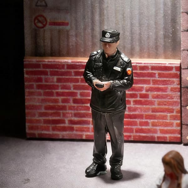 1/64 Scale Security Guard Figure – Mini People for a DIY Doll’s House Project