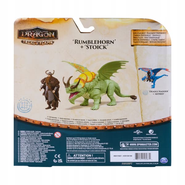 HOW TO TRAIN YOUR DRAGON: RUMBLEHORN THE CRACKER FIGURINE + STOICK