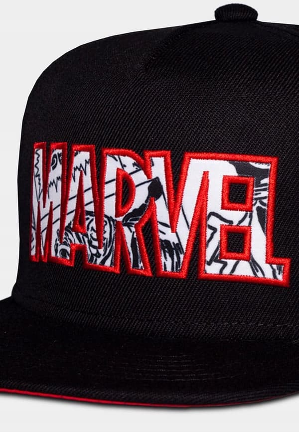 MARVEL LOGO RED AND BLACK CAP