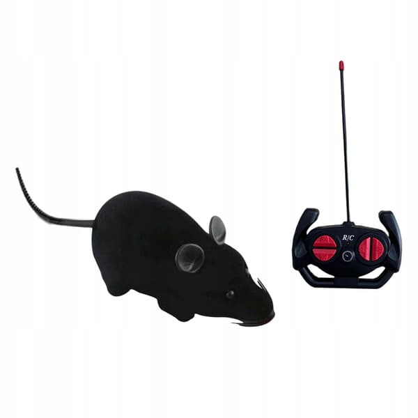 Fote Control Mouse Toy, Simulation Mouse Model Pets Electronic Toys - Black