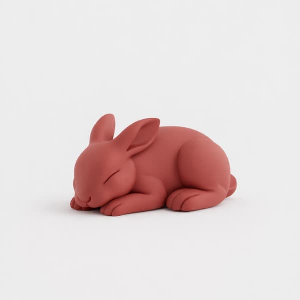 SLEEPING RABBIT FIGURINE, LYING DOWN, SHELF DECORATION, MANY COLOURS
