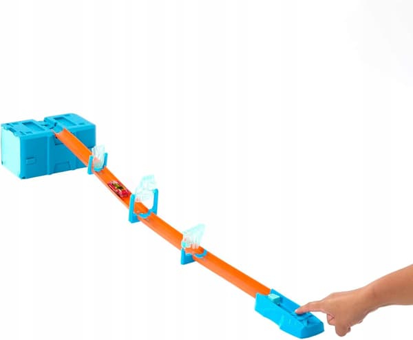 HOT WHEELS TRACK BUILDER ICE CRASH TRACK SET + HKX40 CAR