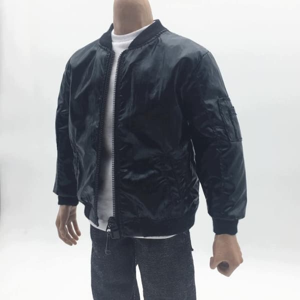 1/6 Scale Hot Long Leather Coat Men's Jacket for 12 Action Figures - Black
