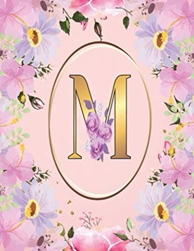 M: 8.5 x 11 / 120 beautiful lined pages / Monogram initial M notebook / Jo
