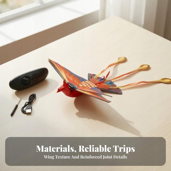 Interactive electric flying toy for birds with flapping wings for the RC Phoenix