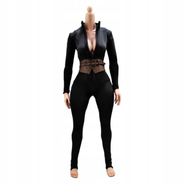 1:6 scale action figures Jumpsuit Handmade miniature doll accessory Black