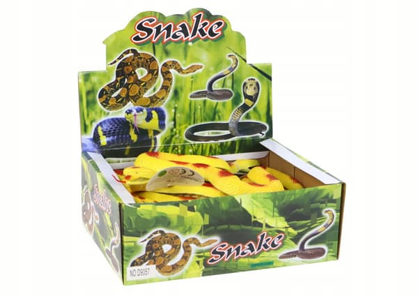 TOY ARTIFICIAL RUBBER SNAKE – YELLOW WITH RED PATCHES – 1 PC
