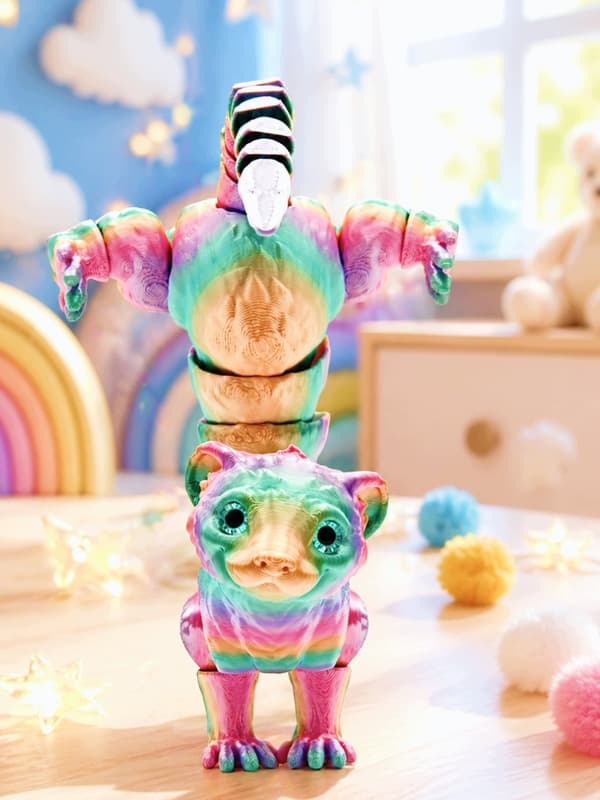 RAINBOW FERRET 3D MOVING ANTI-STRESS FIGURINE 3D PRINT