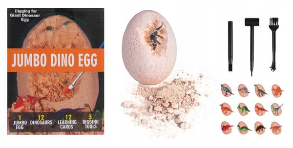 DINOSAUR FOSSIL EGG WITH TOOL KIT – LITTLE ARCHAEOLOGIST EXCAVATION SET