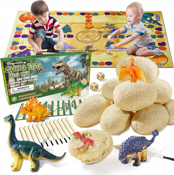 Gift: Educational Toy – Dinosaur Egg Dig-Out Set (12 eggs) with Play Mat