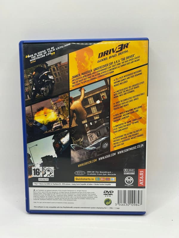 DRIVER 3 DRIV3R 3XA PS2 Sony PlayStation 2 (PS2)