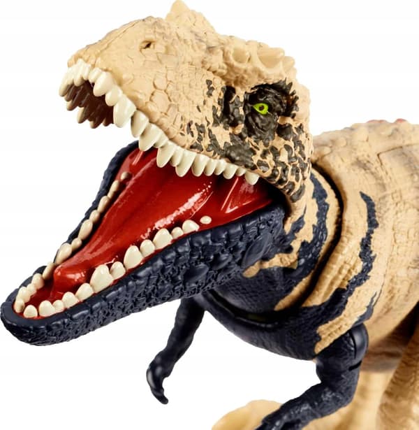 DINOSAUR FIGURINE WITH ATTACK FEATURES AND TRACKING EQUIPMENT FOR PLAY