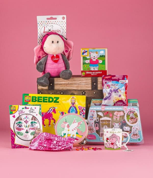 A box full of ‘Emily’ toys