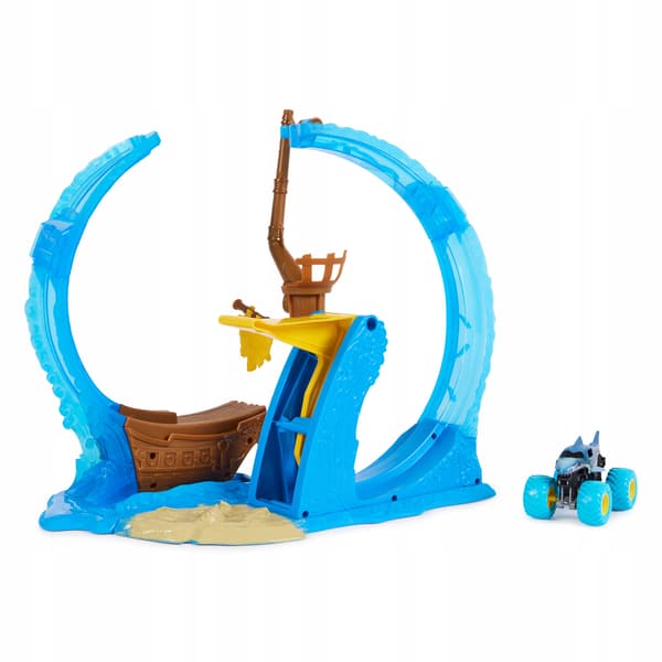 MONSTER JAM STUNT SET: LOOP OF DOOM LAUNCH TRACK + 1:64 SCALE VEHICLE
