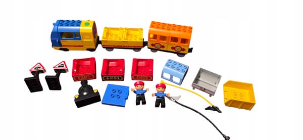 LEGO DUPLO MIXED BRICKS, TRAIN SET AND LARGE TRACK SET