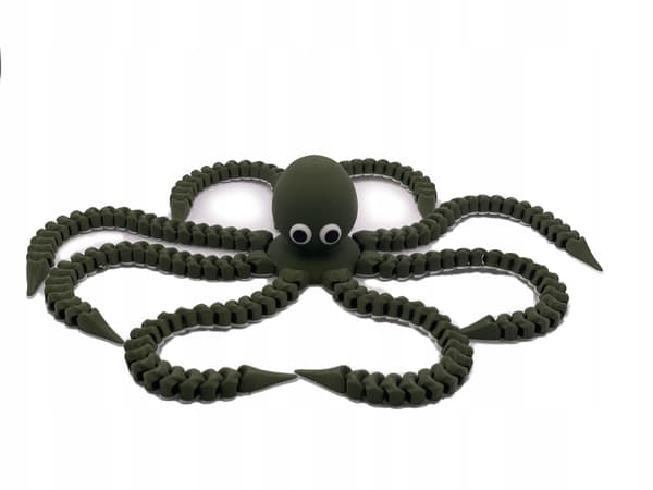 3D moving octopus – bottle figurine, green, 17 cm tentacles