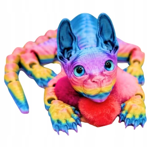 RAINBOW SPHINX KITTY 3D MOVING ANTI-STRESS FIGURINE 3D PRINT