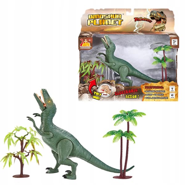 GREEN BATTERY-POWERED DINOSAUR WITH LIGHT EFFECTS AND SOUND