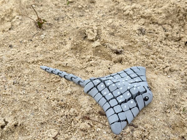 3D stingray – a segmented, movable, flexible figurine, a stress-relief gadget