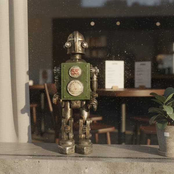 Retro robot figurine Handcrafted industrial robot decoration