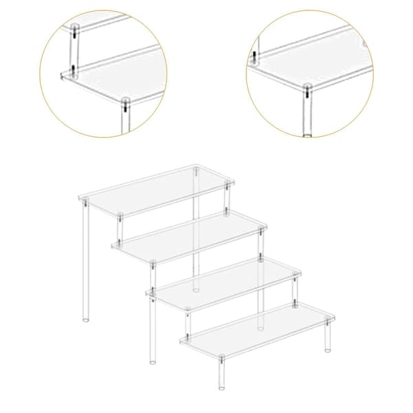 Transparent acrylic riser, display stand, wedding cake tray, 4-tier