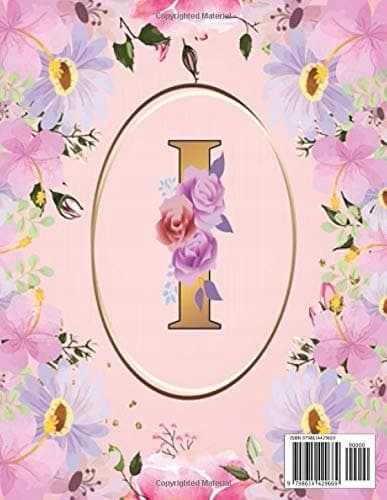 I: 8.5 x 11 / 120 beautifully lined pages / Monogram initial I notebook / Jo