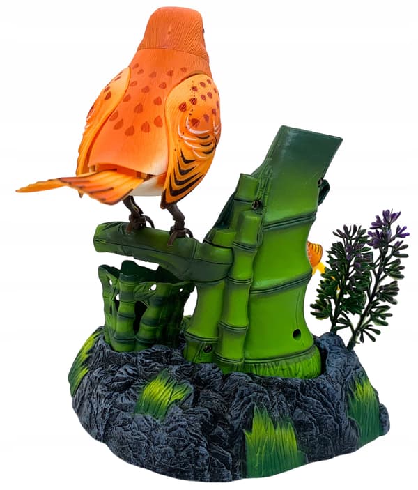 Moving singing birds, desk organiser, stationery holder, interactive figurine