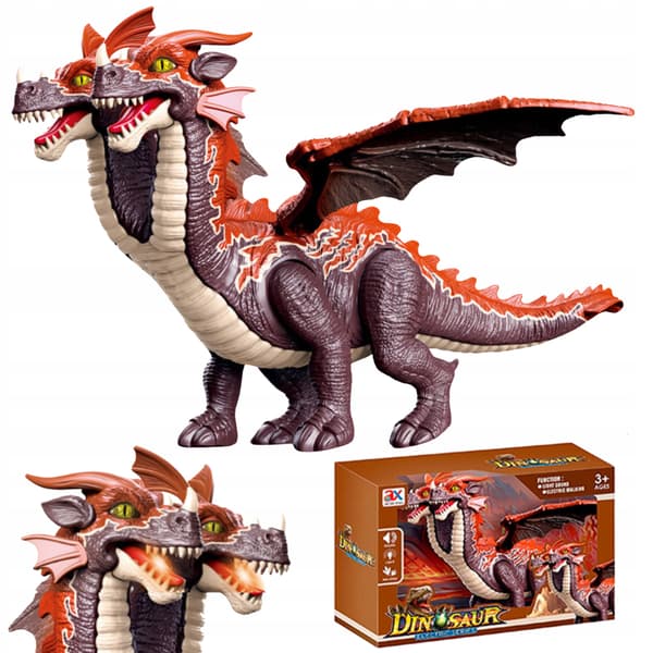 Two-Headed Pterodactyl Dinosaur – Interactive, with Moving Wings, Legs and Tail