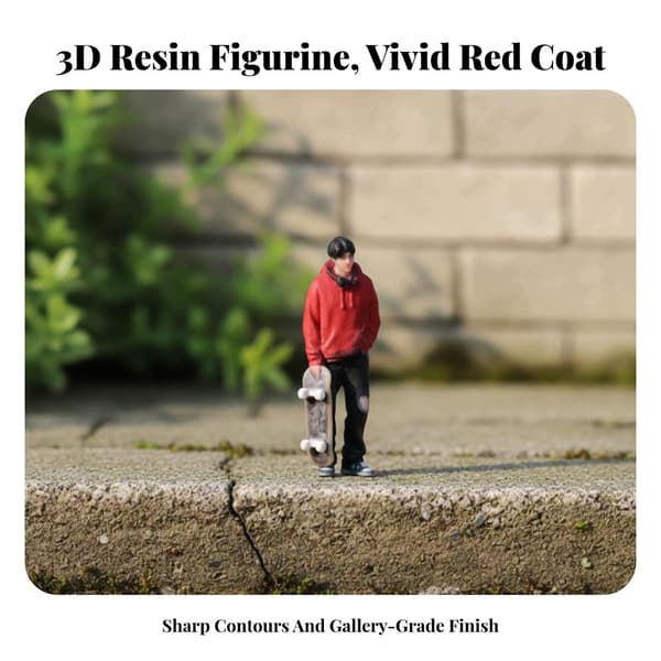 Painted skateboarder figurine | Detailed, 3D figure