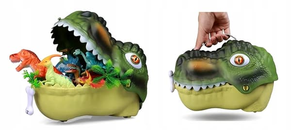 DINOSAURS – LARGE SET: T-REX DINOSAUR FIGURES – Dino Park – SUITCASE