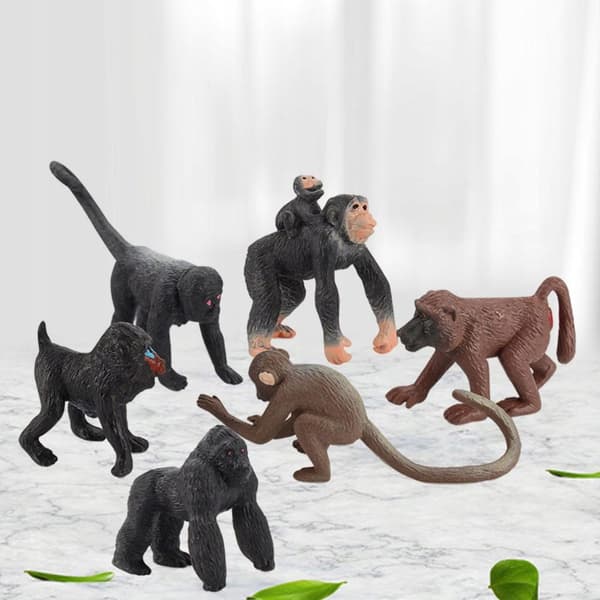 Set of 6 Chimpanzee Simulation Figurines – Educational