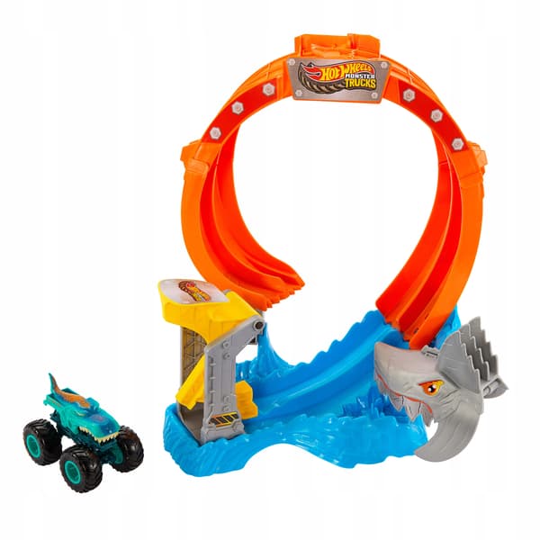 HOT WHEELS MONSTER TRUCK Shark Loop Track Set + Car